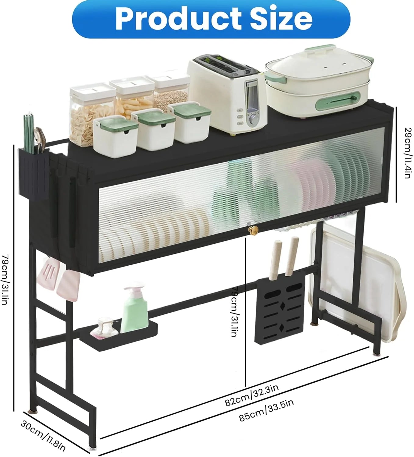 Kitchen Sink Dish Rack Single Layer With Glass